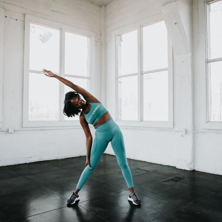 Group fitness class in a modern studio setting